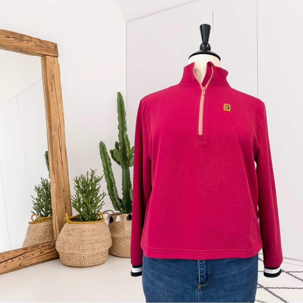 Nike Court Dri Fit Heritage French Terry 1/4 Zip Pullover Sweater